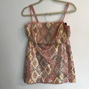 Sequin Set with Crop Top and Mini Skirt